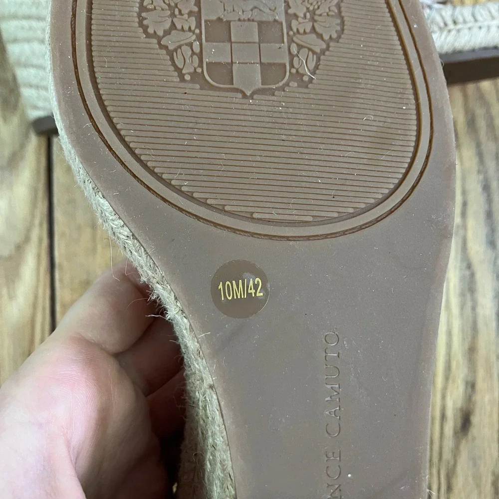 Vince‎ Camuto Pink Suede Espadrille Wedge Sandals Ankle Strap Size 10M